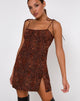 Bild von Adara Slip Dress in Ditsy Leopard Orange
