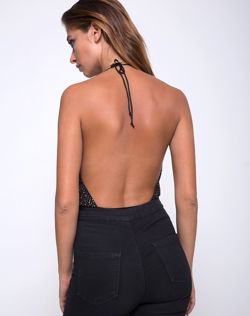 Image of Adela Mieder aus Glitzernetz Animal Black