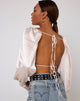 Bild von Adoria Crop Top in Satin Elfenbein