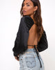 Image of Adoria Crop Top aus Satin Schwarz