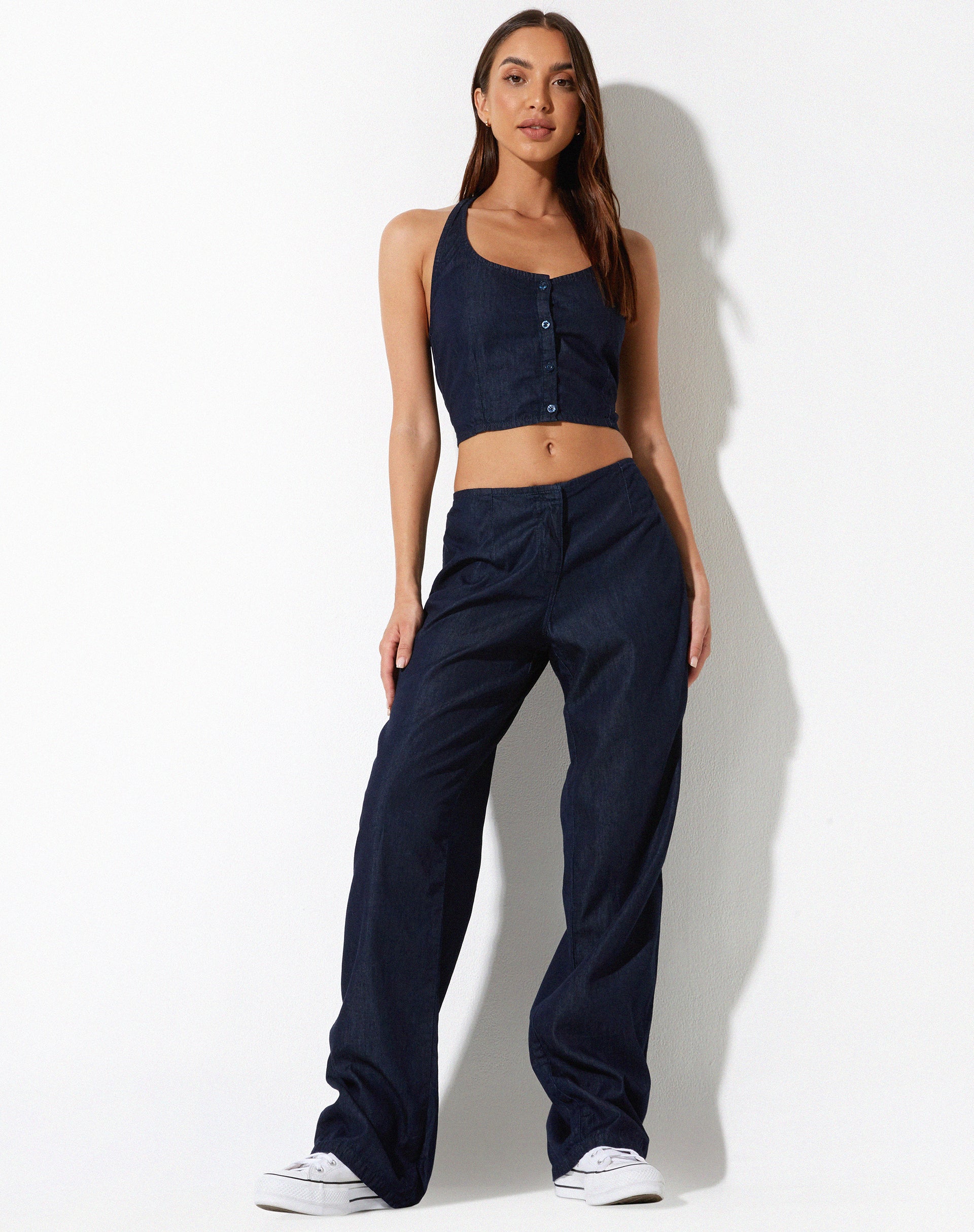 Bild von Aegir Crop Top in Denim Blue Chambray