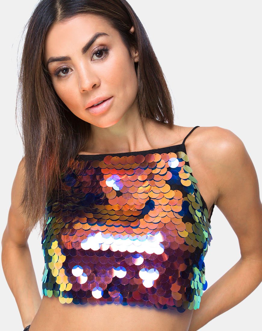 Bild von Ahena Crop Top aus Drachenfrucht-Pailletten