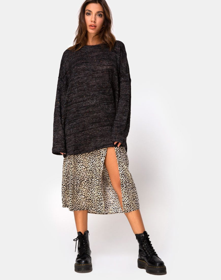 Image of Ajie Pullover aus schwarzem Strick