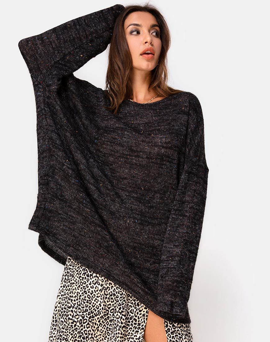 Image of Ajie Pullover aus schwarzem Strick