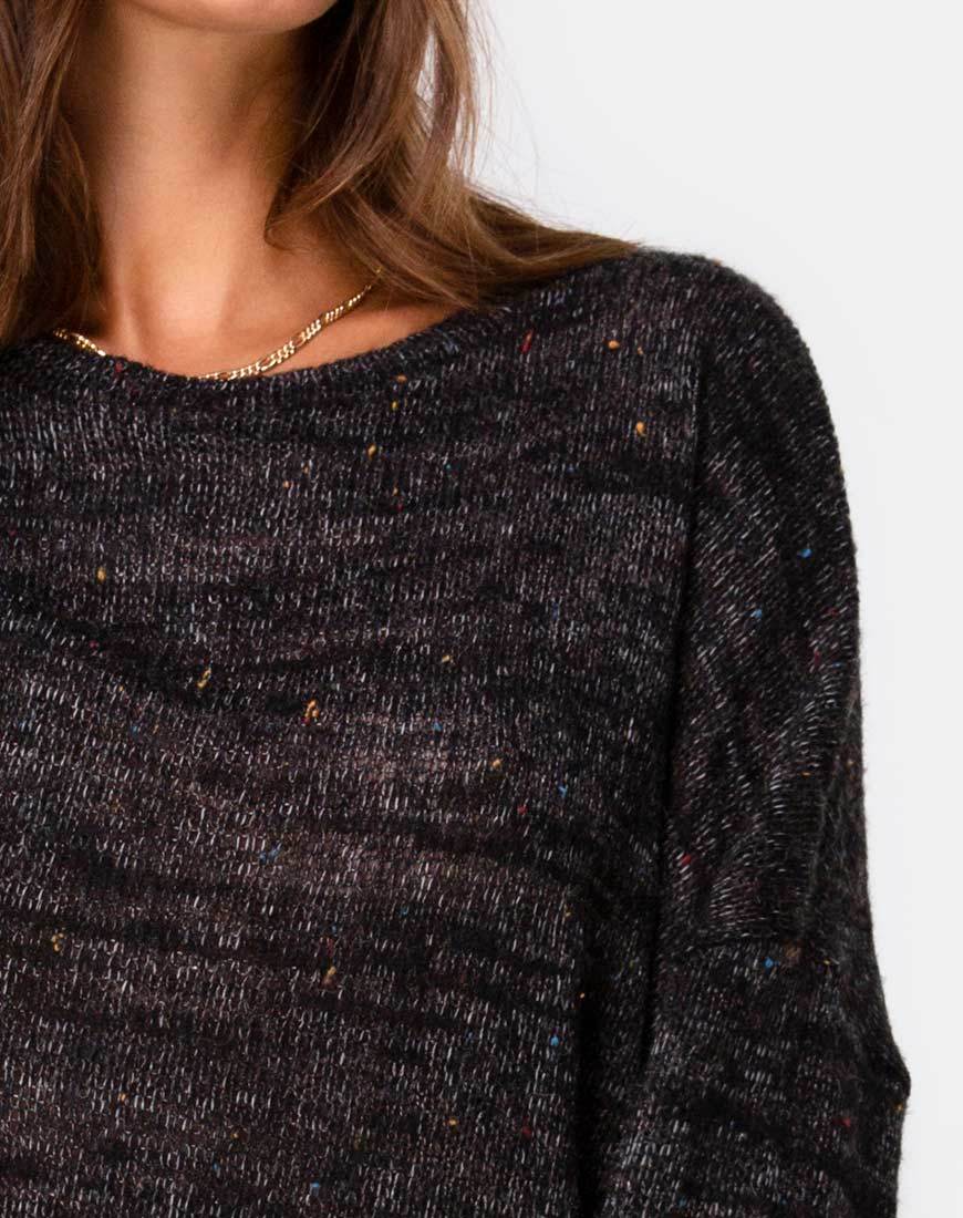Image of Ajie Pullover aus schwarzem Strick