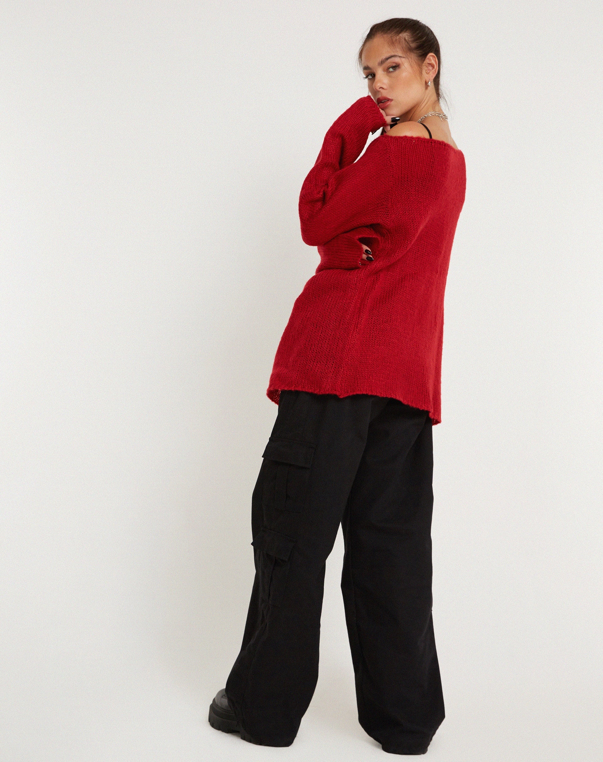 Bild von Akohara Laddered Knitted Top in Molten Lava
