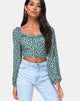 Image of Alor Crop Top in Floral Bloom Grün