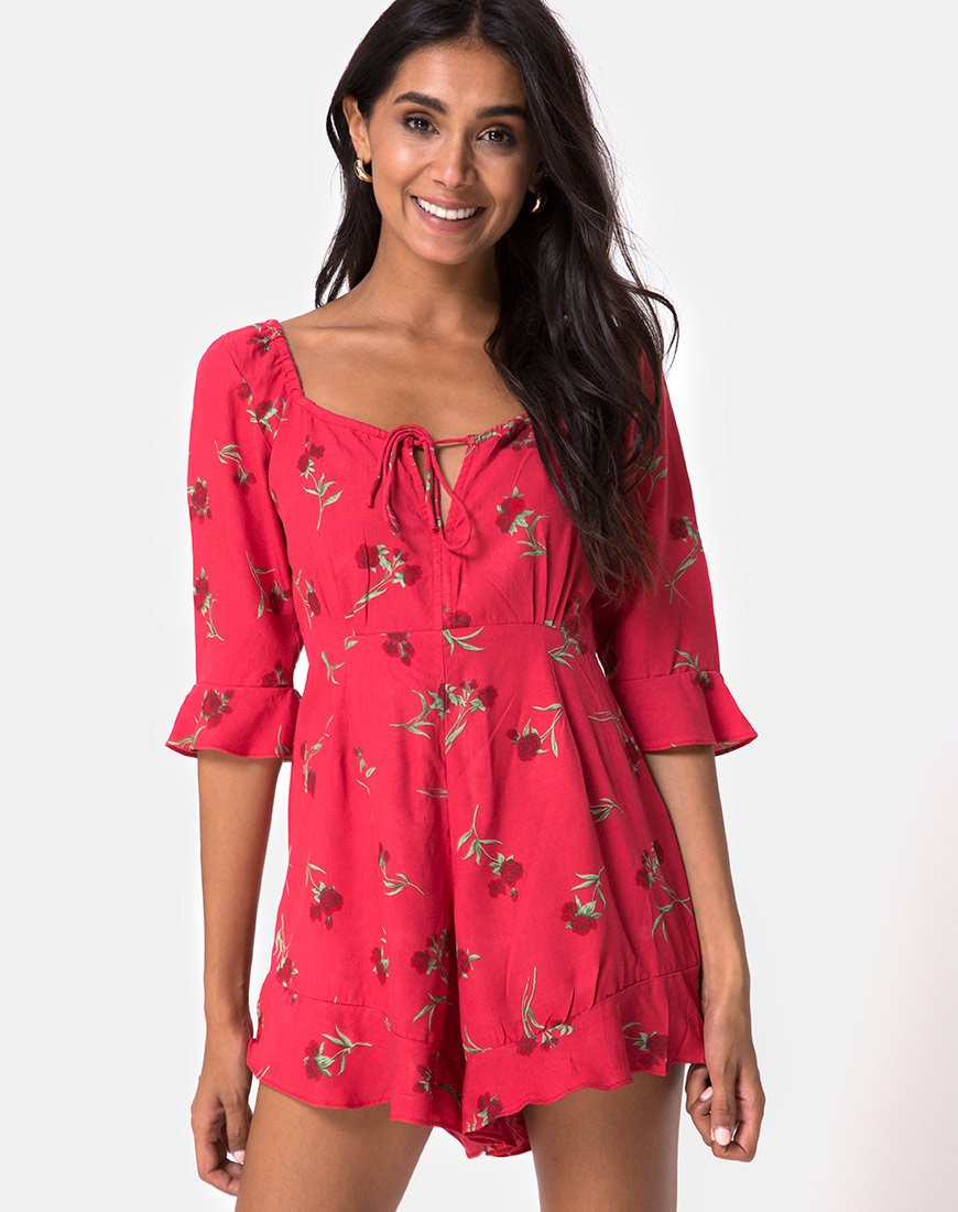Altary Playsuit in Rouge-Rose-Rosa
