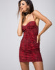 Image of Alvina Bodycon Kleid in Tierfarben Rot