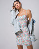 Image of Alvina Bodycon Kleid in Bloom Floral Blau Base