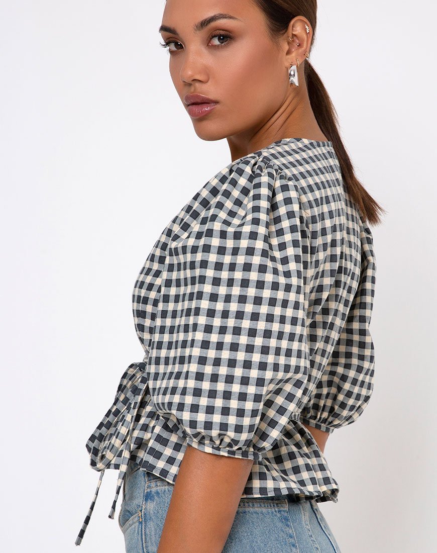 Bild von Amiya Top in Gingham Creme