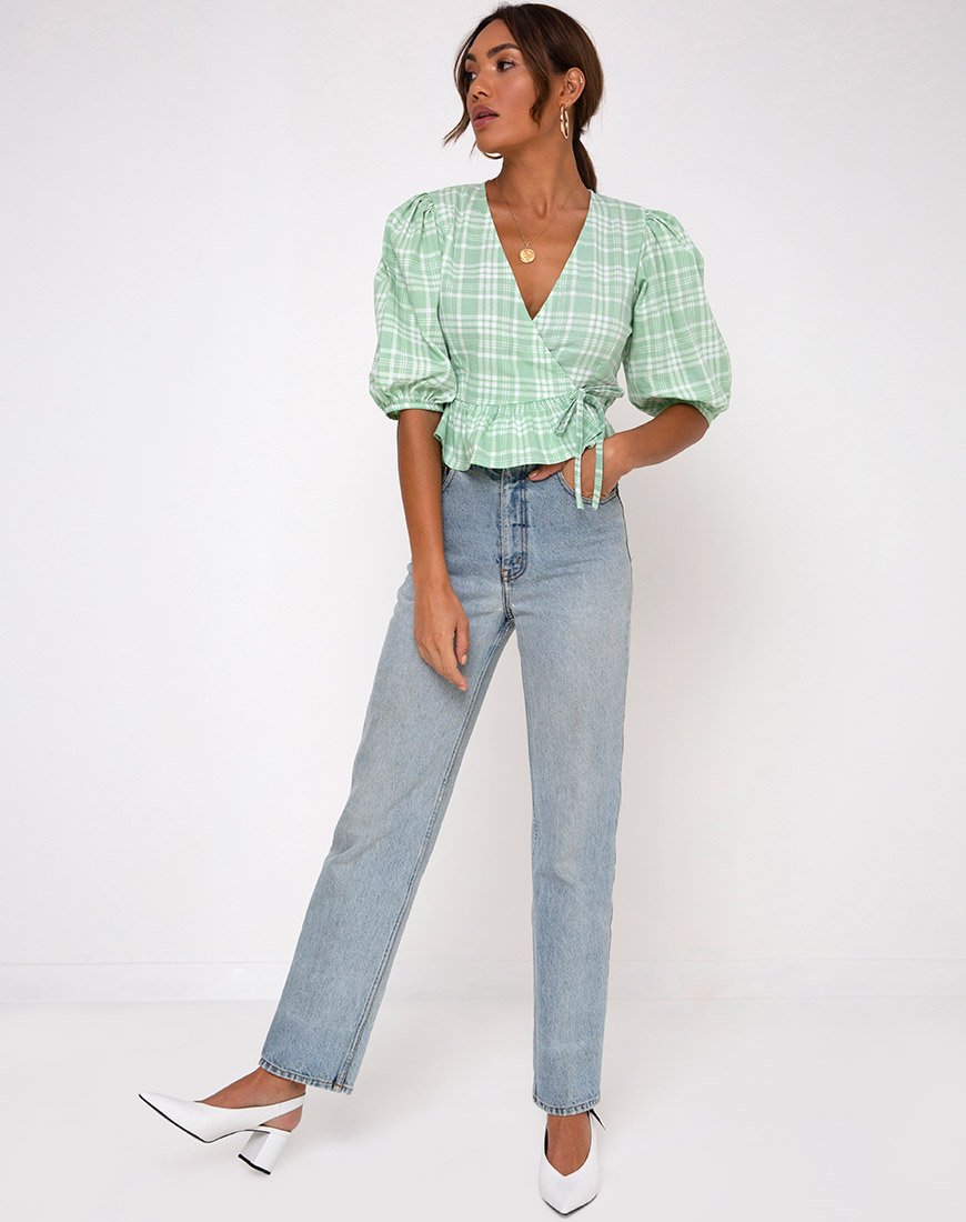 Bild von Amiya Top in Tischtuch Neo Mint