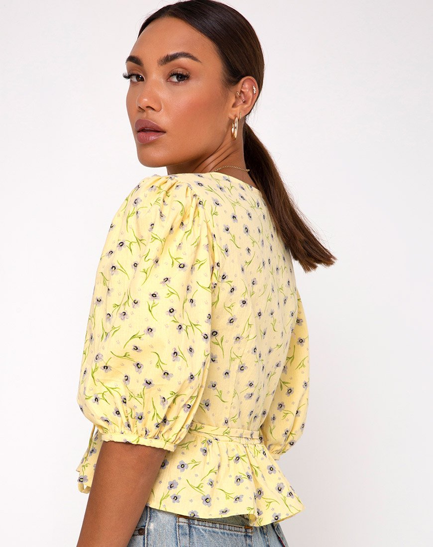 Image of Amiya Top in Wild Flower Lemon Drop