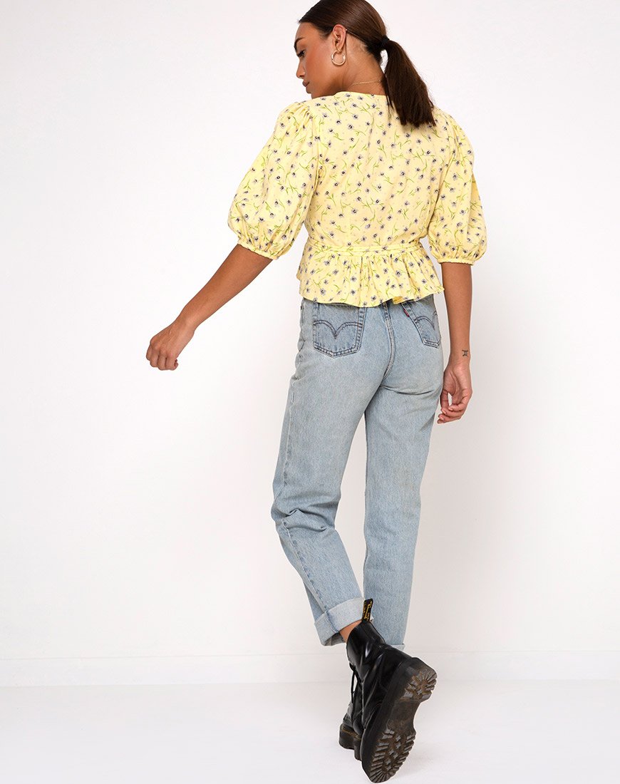 Image of Amiya Top in Wild Flower Lemon Drop