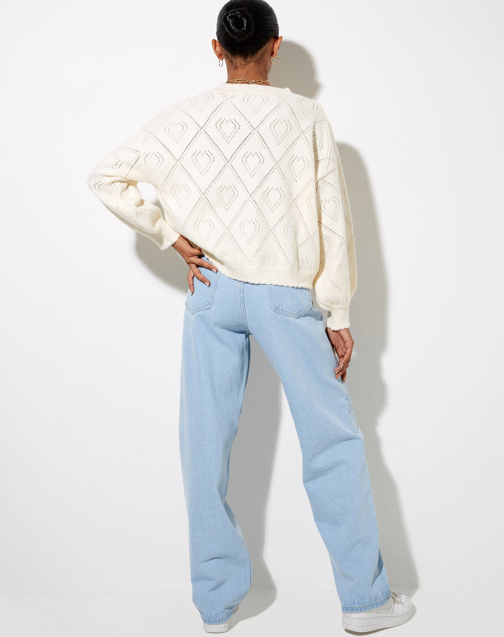 Ammar Pullover in Diamant und Herz Creme
