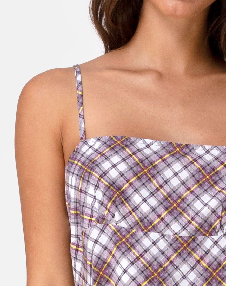 Image of Andin Slip Dress in Grunge Check Lila