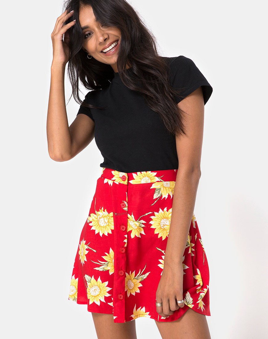 Bild von Andrea Skater Skirt in Sunny Days Rot