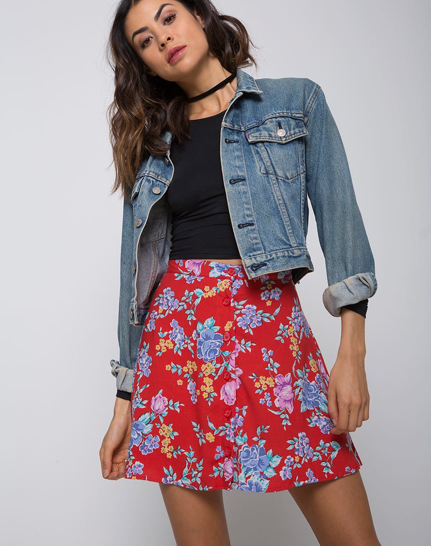 Bild von Andrea Skater Skirt in Vintage Fleur