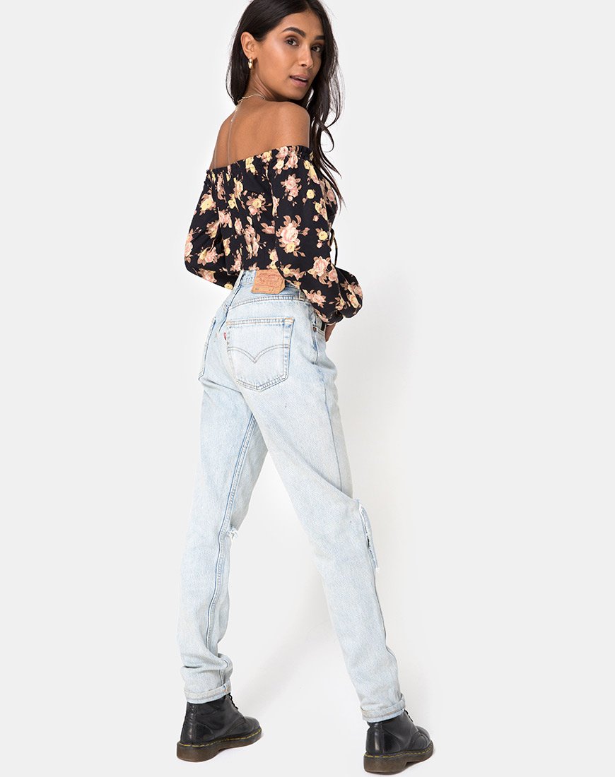 Image of Aneca Schulterfreies Top in Antik Rose Schwarz