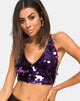 Bild von Angel Crop Top in Pflaume Disc Pailletten