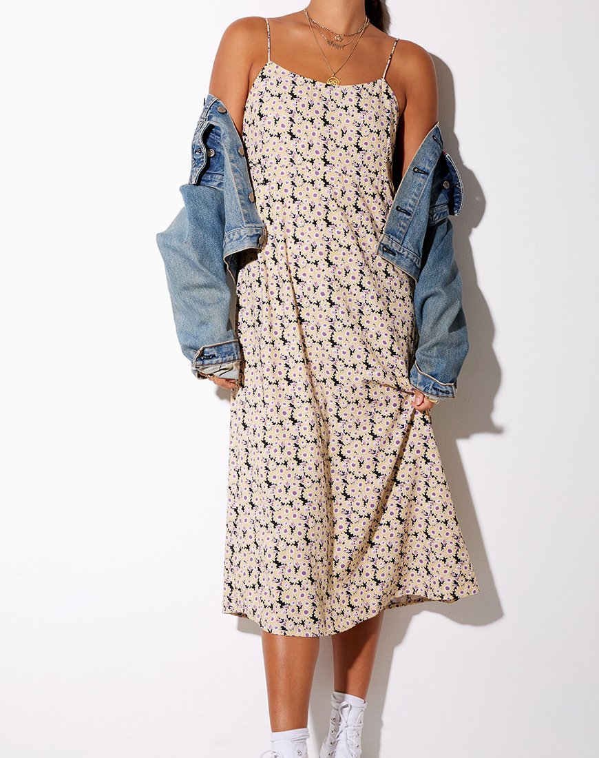Anya Midikleid in Daisy Day Cream