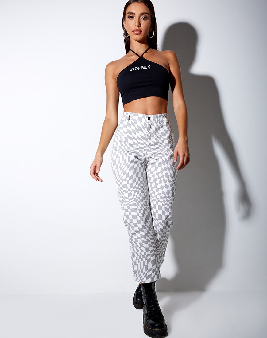 Bild von April Crop Top in Schwarz Engel in Weiß