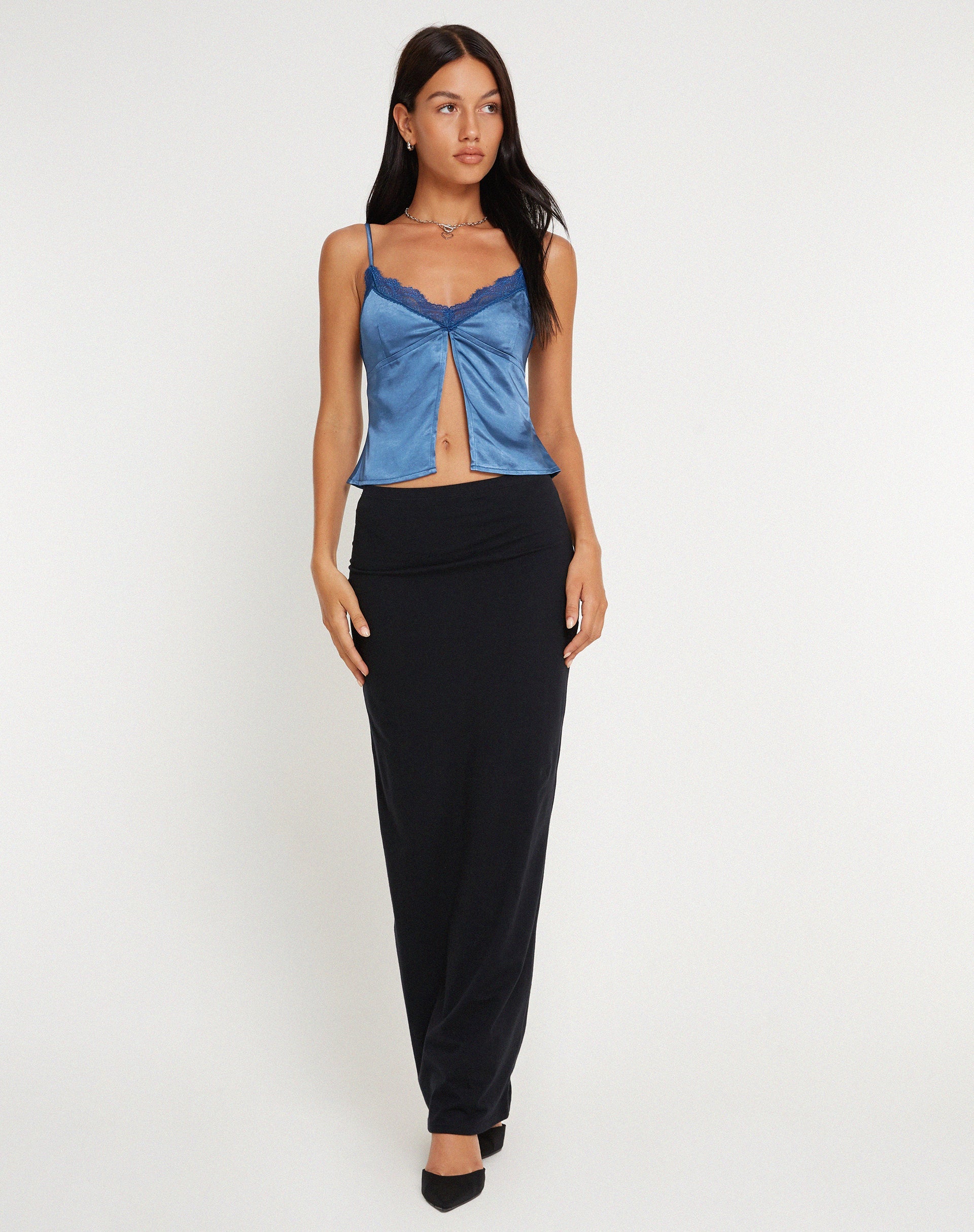 Bild von Apulia Butterfly Top in Satin Blau