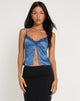 Bild von Apulia Butterfly Top in Satin Blau