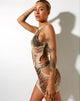 Image of Ardice Bodycon Kleid in Tiger Braun