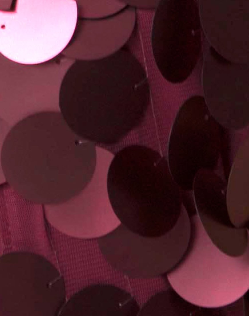 Image of Ariel tief ausgeschnittenes Oberteil in Rose Große Paillettenscheibe