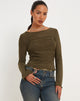Bild von Armina Mesh Long Sleeve Top in Green Leaf