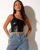 Bild von Arne Crop Top in Pu Schwarz