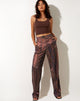 Image of Arsala Hose aus Satin Marmor Kakao