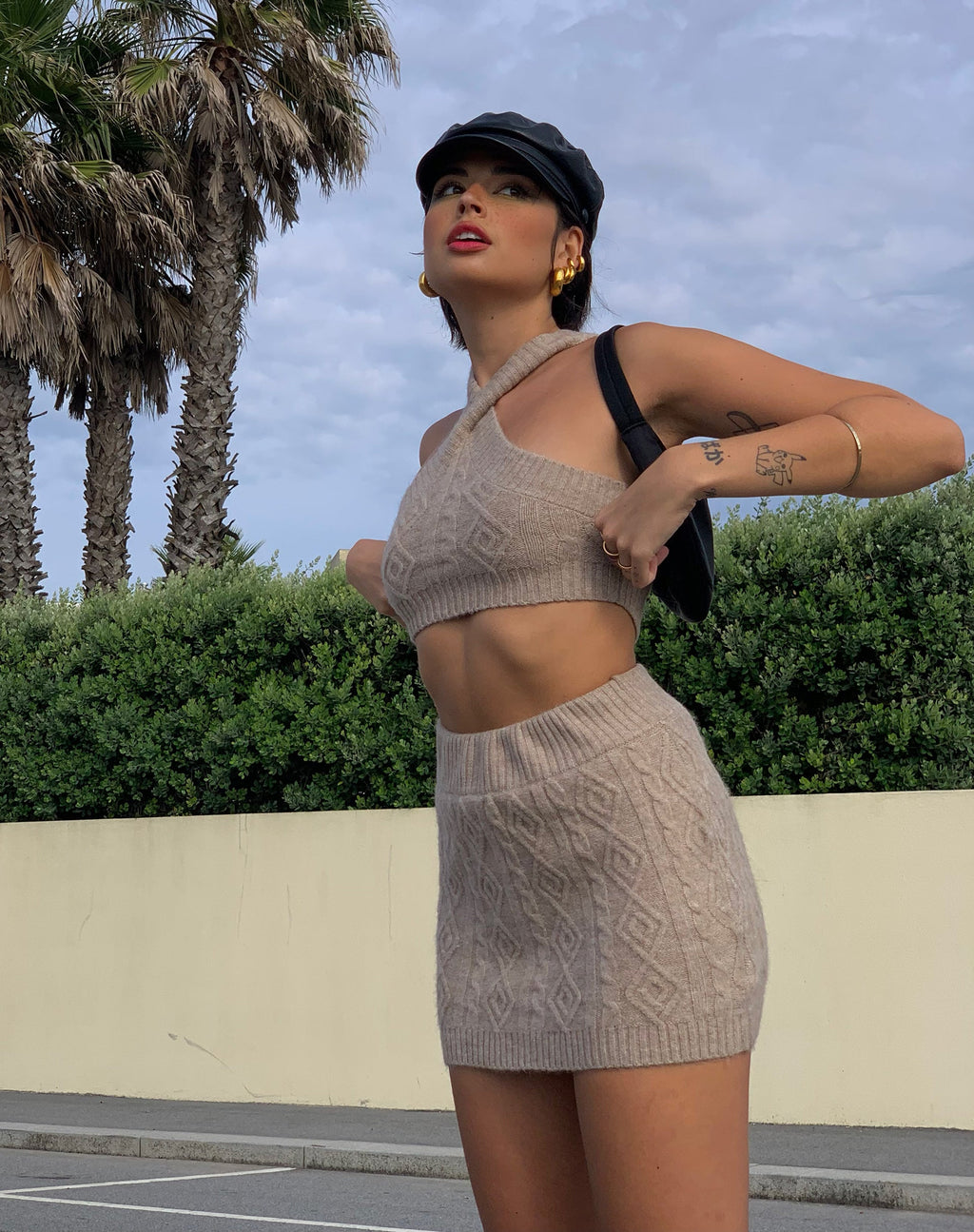 Asira Crop Top aus Haferflockenstrick