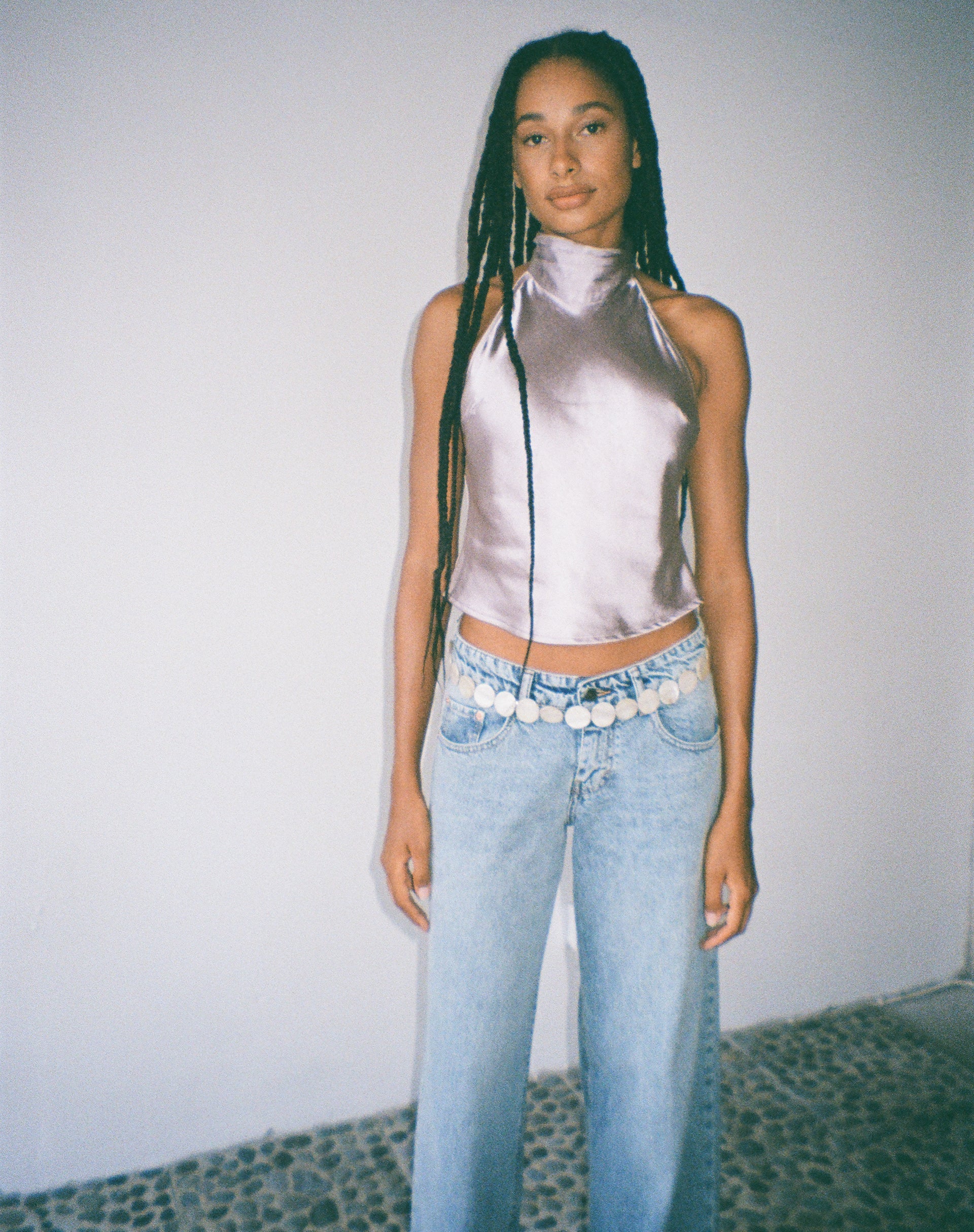 Bild von MOTEL X JACQUIE Ataina Neckholder-Top in Satin Silber