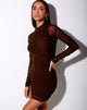 Image of Atika Bodycon-Kleid aus Mesh-Schokolade