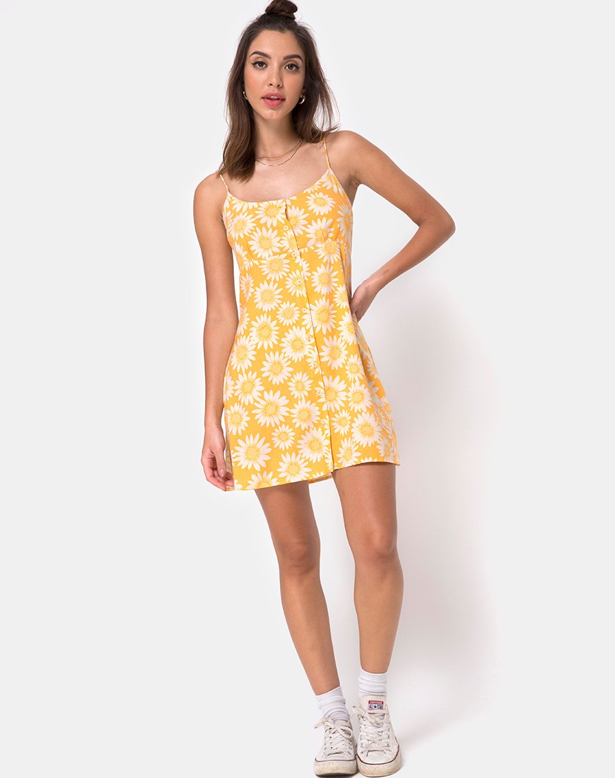Image of Auvaly Slip Dress in Sunkissed Floral Gelb