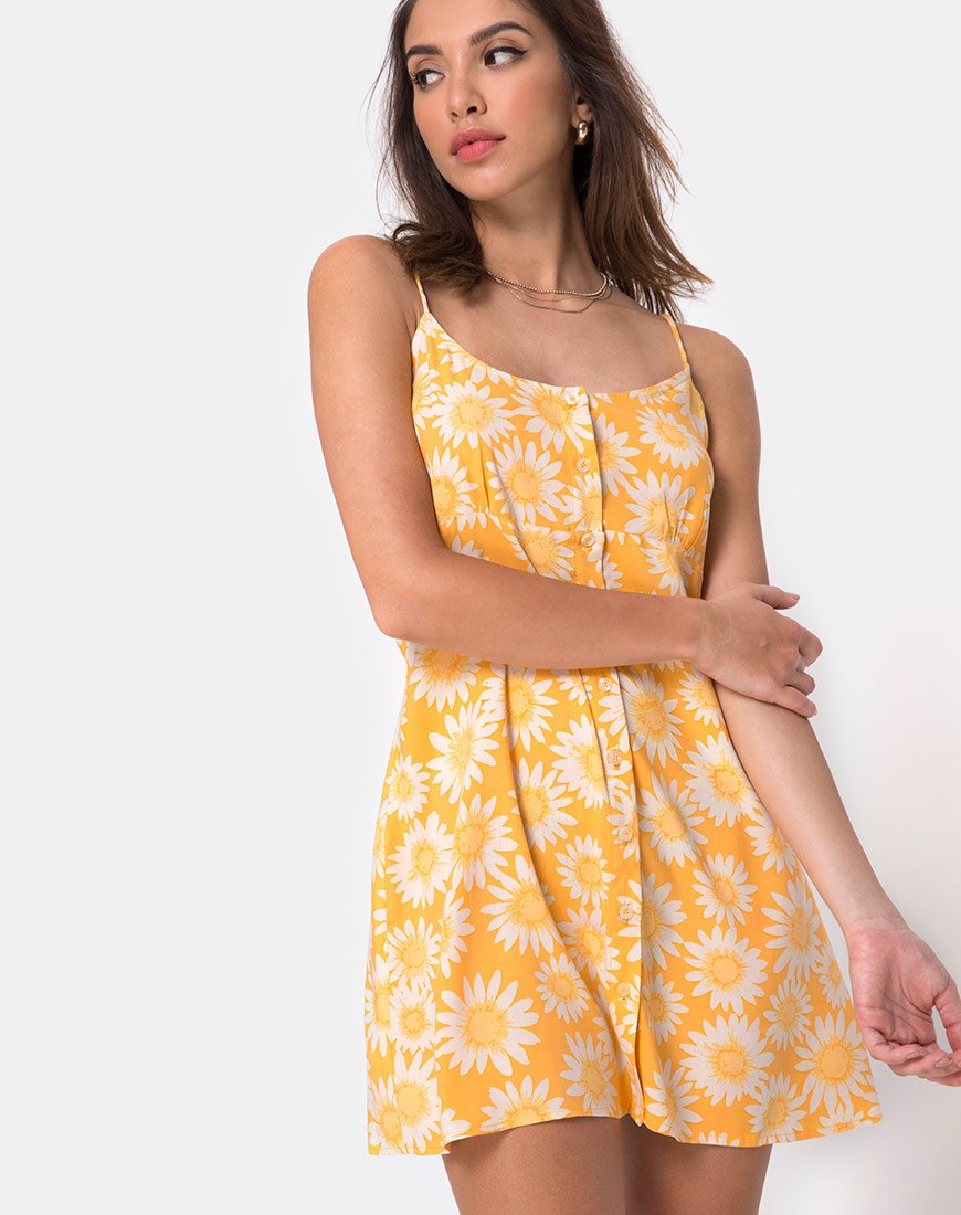 Auvaly Slip-Kleid in Sunkissed Floral Gelb