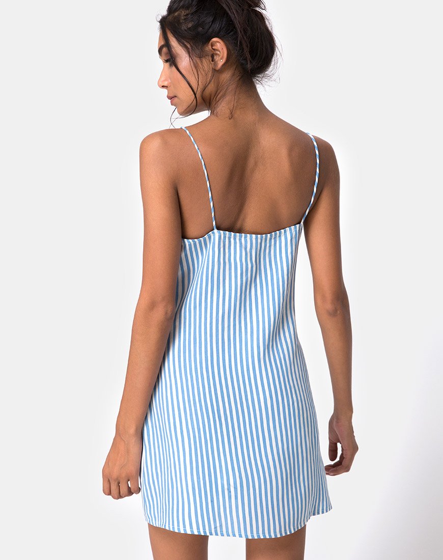 Bild von Auvaly Slip Dress in Basic Stripe Blau und Weiß