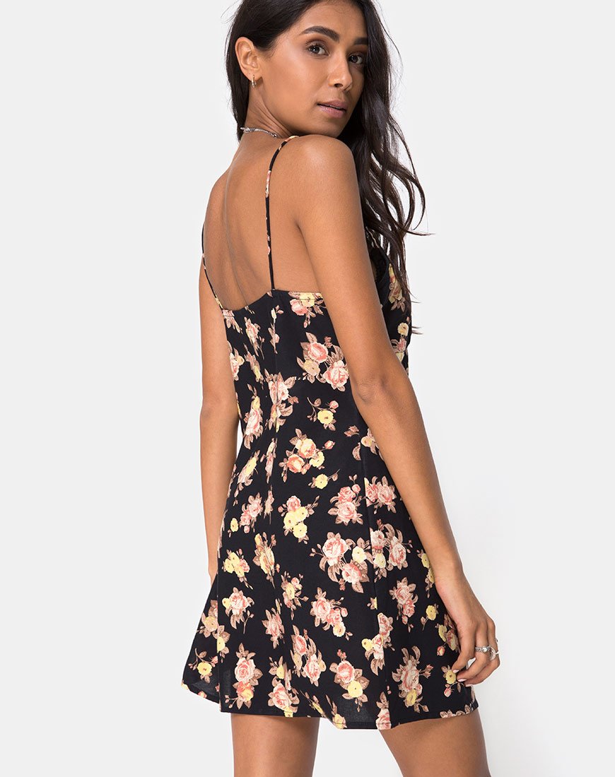 Auvaly Slip Dress in Antik Rose Schwarz