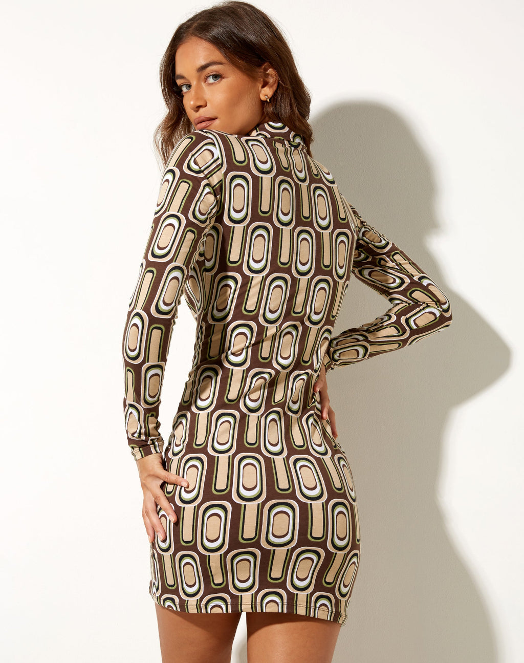 Avaya Kleid in Retro Spot Braun