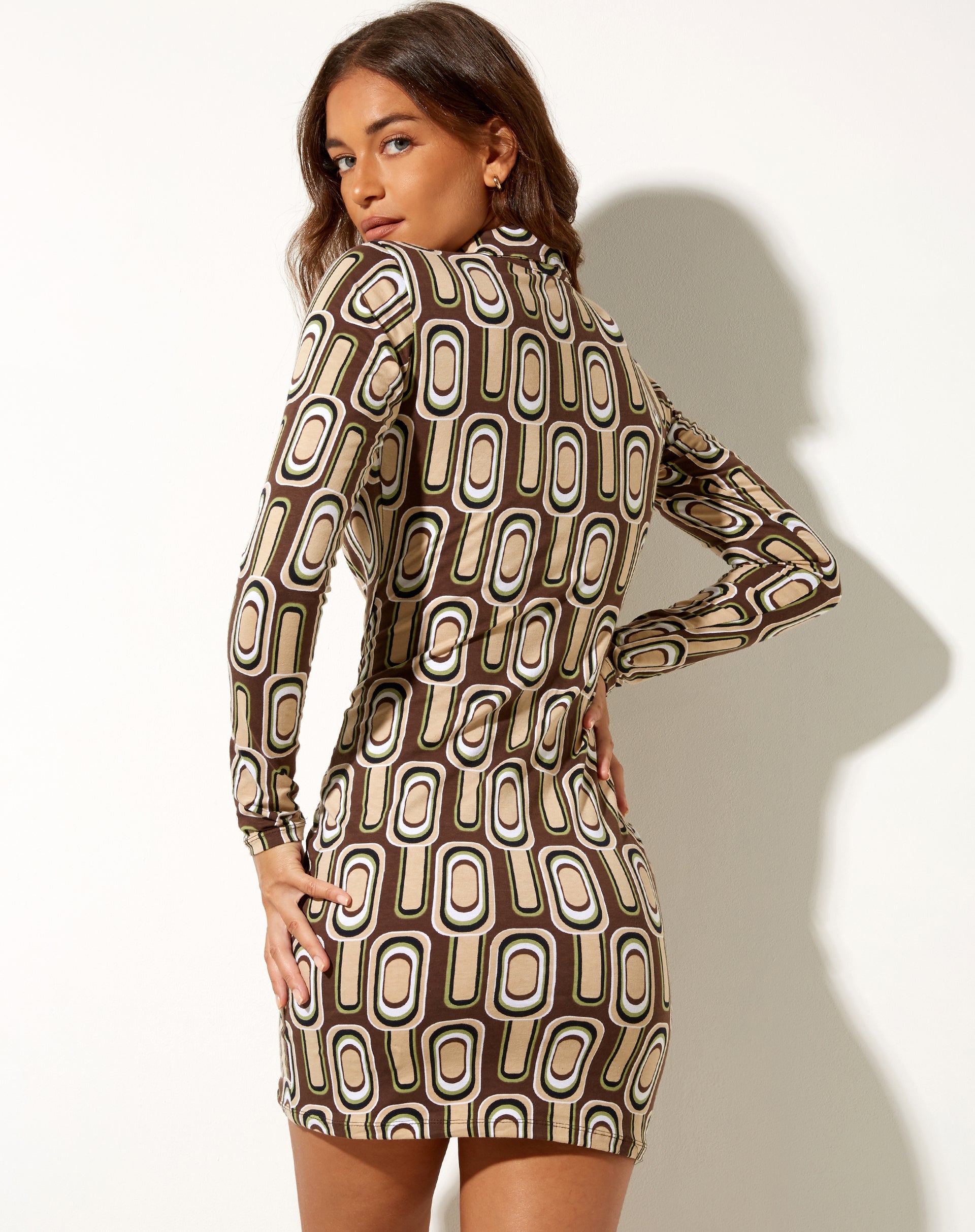 Image of Avaya Kleid in Retro Spot Braun