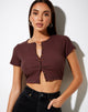 Bild von Avia Crop Top in Rib Braun und Marine