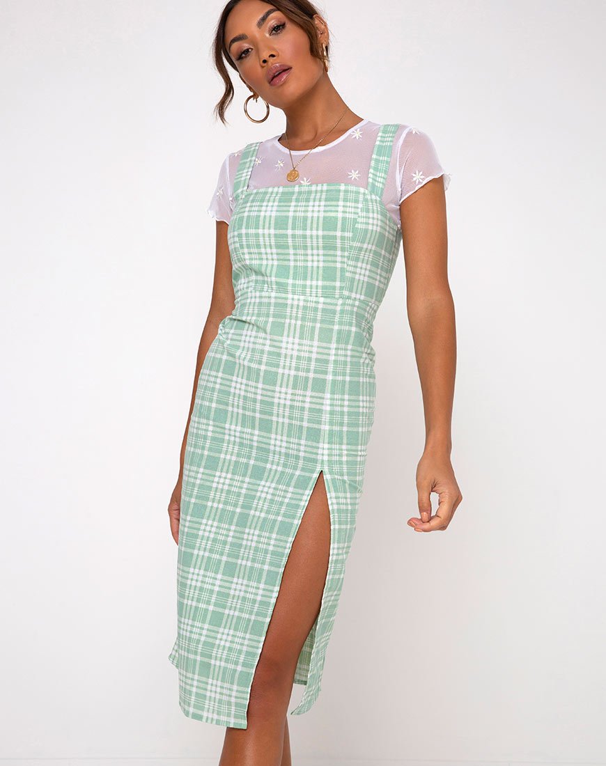 Image of Ayuka Midikleid aus Tischtuch Neo Mint