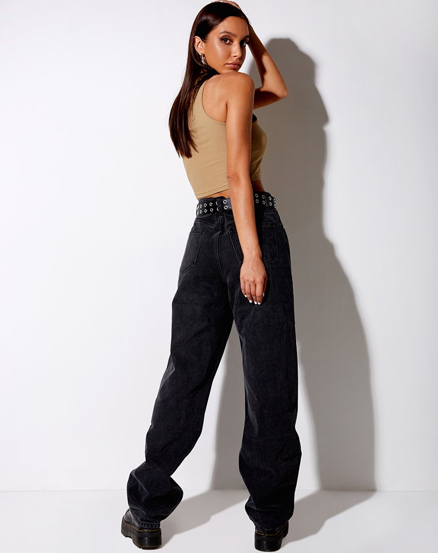 Bild von Azura Crop Top in Rippe Camel