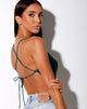 Image of Baila Crop Top in Satin Waldgrün