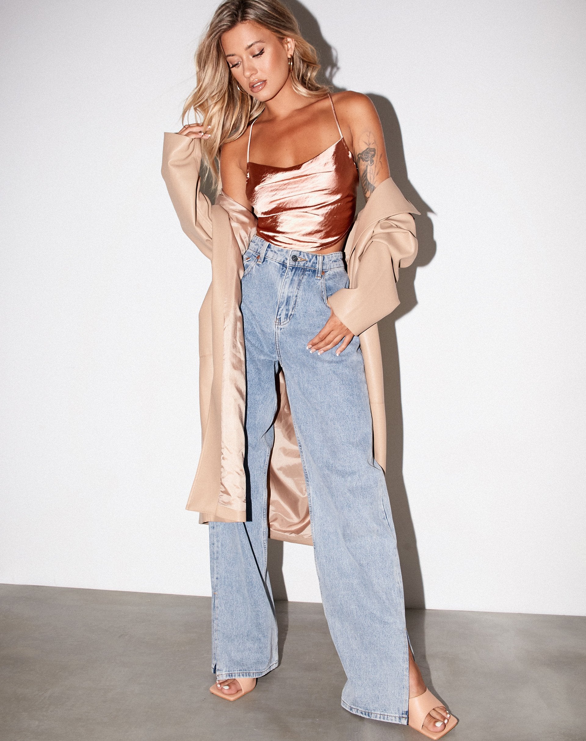Bild von Baila Crop Top in Satin Rose Gold
