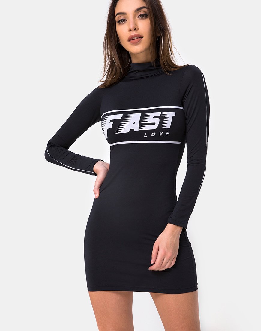 Balin Bodycon Kleid in Schwarz Fast Love