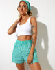 Bild von LALA SHORT VERTICAL STRIPE GRÜN WEISS