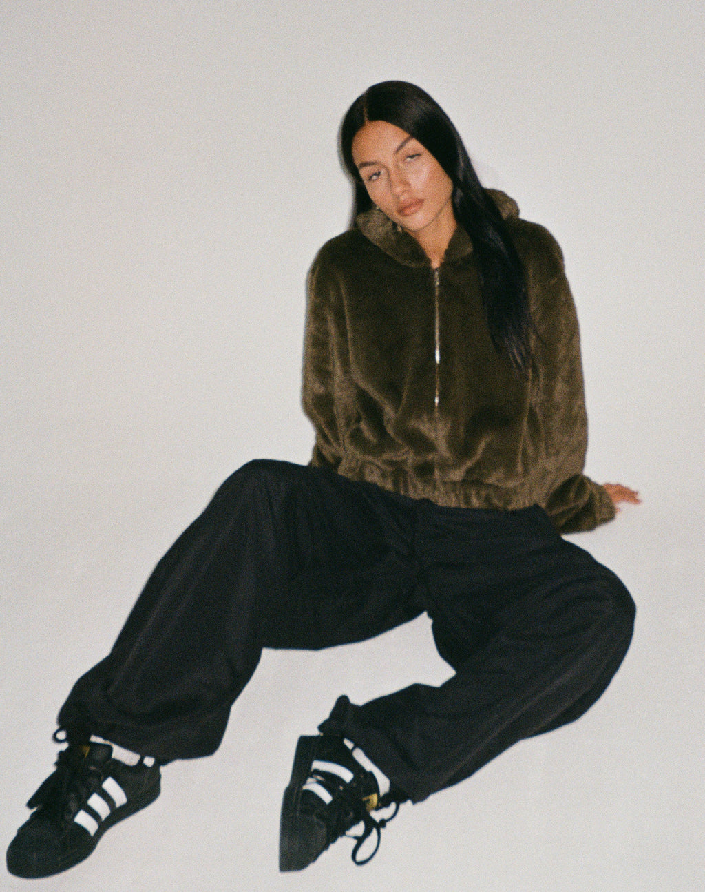 Banowa Zip Up Jacke in Olive